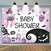 Toile de fond de thème Halloween violet clair pour baby shower