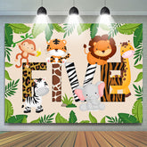 Petits Animaux De Dessin Animé Mignon Cinq Toile De Fond Joyeux Anniversaire