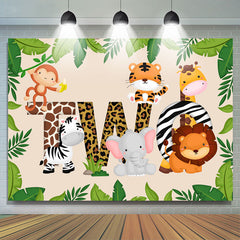 Petits animaux de la forêt mignons joyeux 2e anniversaire toile de fond