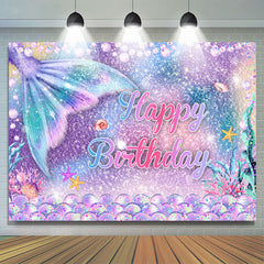Toile de Fond d'anniversaire de texture abstraite de perles de Petite Sirène