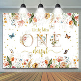 Little Miss Floral 1er Toile de Fond d'anniversaire pour fille