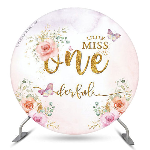 Toile de fond d'anniversaire floral Little Miss Onederful pour les filles Toile de fond d'anniversaire floral Little Miss Onederful pour les filles