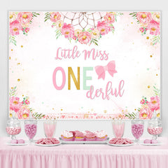Little Miss Onederful Pink Folral Anniversaire Toile de fond
