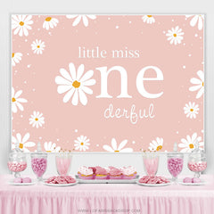 Little Miss Simple Daisy Joyeux 1er anniversaire Toile de fond