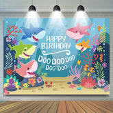 Toile de fond de la famille Little Shark Blue Ocean pour la f¨ºte d'anniversaire