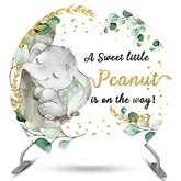 Petite toile de fond ronde de baby shower de parties scintillant d'arachide douce