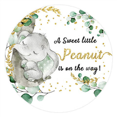 Petite toile de fond ronde de baby shower de parties scintillant d'arachide douce