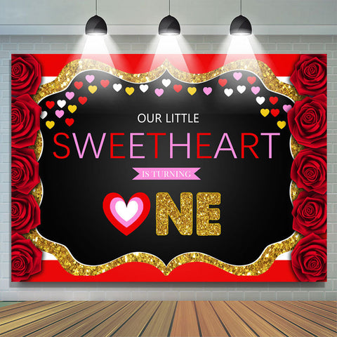 Little Sweetheart tourne un anniversaire Toile de fond Little Sweetheart tourne un anniversaire Toile de fond