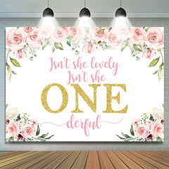 Lovely Her est une toile de fond d'anniversaire de fleur rose Onederful