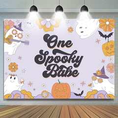 Belle toile de fond de douche de bébé Halloween fantôme citrouille