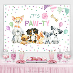 Beau thème de chiot c'est une toile de fond joyeux anniversaire