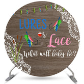 Leurres Ou Dentelle Plantes En Bois Baby Shower Toile De Fond Ronde