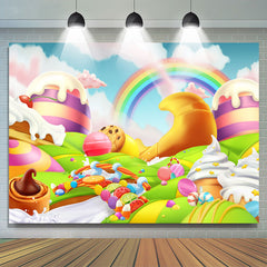 Toile de fond magique Candyland World Happy Birthday