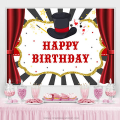 Rideau de cartes magiques sur le thème du joyeux anniversaire