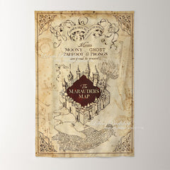 Marauders Map Beige Parchemin Toile de Fond pour la fête