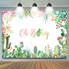 Toile de fond mexicaine de cactus et de fleurs pour baby shower