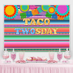 Toile de fond d'anniversaire de thème mexicain Taco Twosday Fiesta