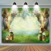 Forêt brumeuse et toile de fond de douche de bébé à thème floral