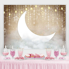 Toile de fond de douche de bébé étoile lune nuages fête