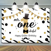 M. Onederful 1er anniversaire Glitter Gold Dots Toile de fond