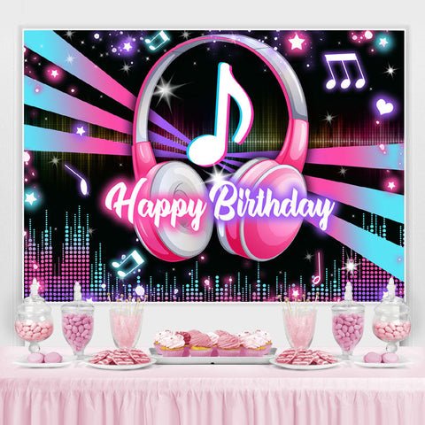 Musique Casque Glitter Lights Joyeux Anniversaire Toile de Fond Musique Casque Glitter Lights Joyeux Anniversaire Toile de Fond