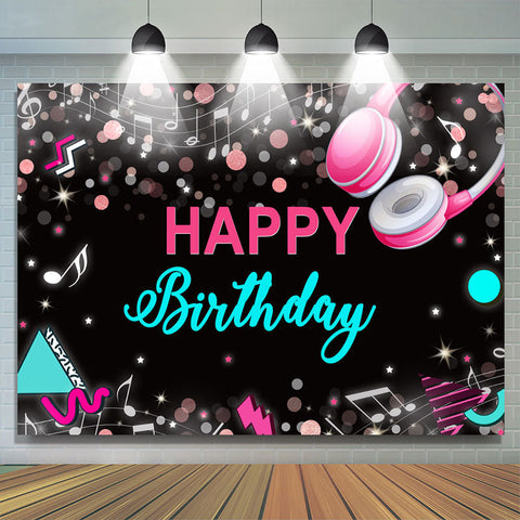 Fond de joyeux anniversaire abstrait musical et scintillant Fond de joyeux anniversaire abstrait musical et scintillant