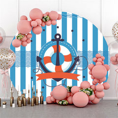 Toile de fond de cercle sur le thème de bouée de sauvetage d'ancre marine pour la fête