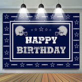Toile de fond joyeux anniversaire Cowboy Football bleu marine