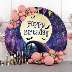 Toile de fond d'anniversaire Nightmare Halloween Moon Circle