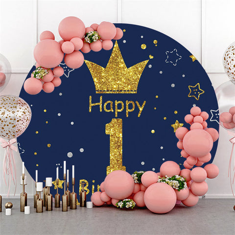 Ciel de nuit avec étoiles cercle joyeux 1er anniversaire toile de fond Ciel de nuit avec étoiles cercle joyeux 1er anniversaire toile de fond