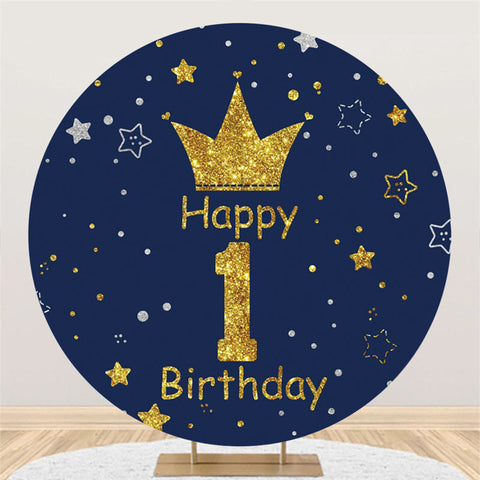 Ciel de nuit avec étoiles cercle joyeux 1er anniversaire toile de fond Ciel de nuit avec étoiles cercle joyeux 1er anniversaire toile de fond