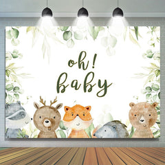 Oh bébé animaux feuilles vertes toile de fond de douche de bébé