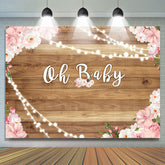 Oh Baby Flower Toile de fond de douche de bébé en bois pour fille
