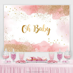 Toile de fond Oh Baby Pink Glitter Boho Gender Reveal