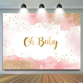 Toile de fond Oh Baby Pink Glitter Boho Gender Reveal