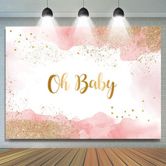 Toile de fond Oh Baby Pink Glitter Boho Gender Reveal