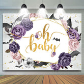 Oh Baby Violet Floral Halloween douche de bébé Toile de fond