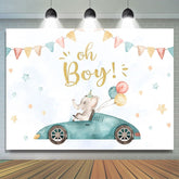 Oh Boy Ballon Éléphant Baby Shower Photo Toile de Fond