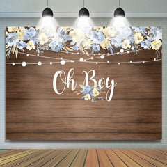 Décors floraux en bois rustique Oh Boy pour baby shower