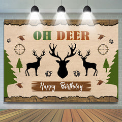 Oh Deer Jungle Forests Elk Joyeux Anniversaire Toile de Fond