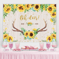 Toile de fond de douche de bébé Oh Deer tournesol Floral Antler