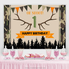Oh Shoot Jungle Forest Joyeux 1er anniversaire Toile de fond