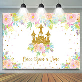 Il était une fois une toile de fond florale pour le 1er anniversaire de la princesse