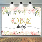 Une toile de fond photo florale simple pour l'anniversaire des filles