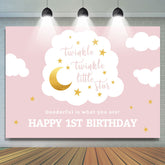 Onederful Joyeux 1er anniversaire Toile de fond rose pour filles