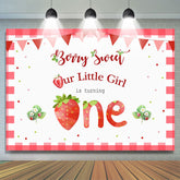 Notre Liti¨¨re Fille est Tournant Un Fraise 1er Anniversaire Toile de fond pour Fille