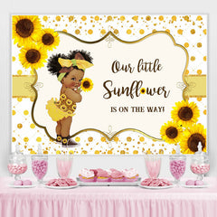 Toile de fond de douche de bébé tournesol et paillettes pour fille