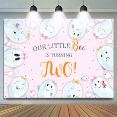 Notre Littlt Boo est Thrning Two 2nd Birthday Backdrop