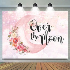 Toile de fond de douche de bébé sur la lune et la fleur pour fille