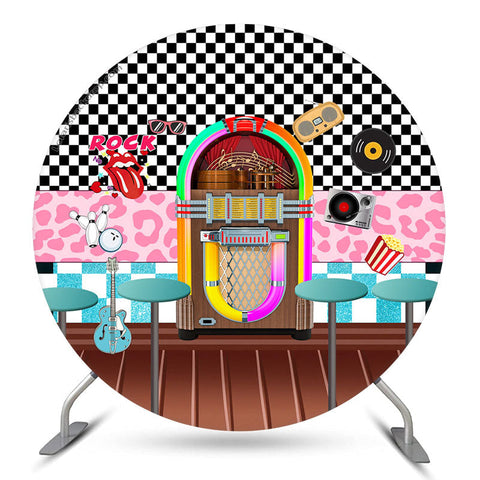 Toile de fond ronde de porte à motif pour la fête de la musique rock Toile de fond ronde de porte à motif pour la fête de la musique rock